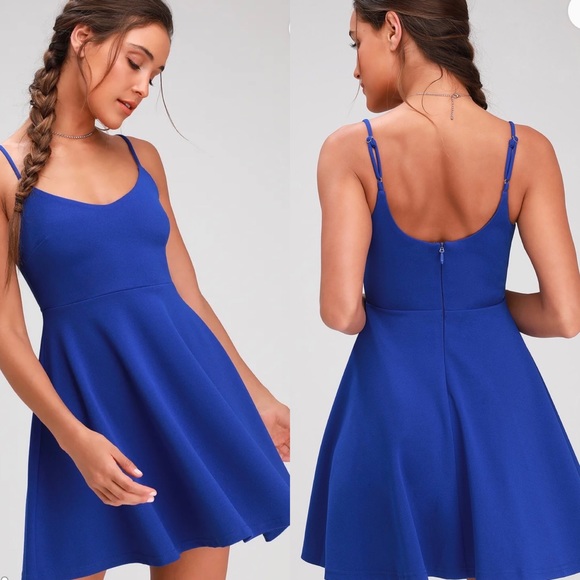 Lulu's Dresses Lulus Royal Blue Skater Dress Poshmark